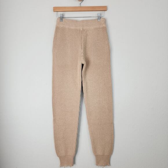 NEW Ser.O.Ya by Retrofete Ida Tan Knit Drawstring Jogger Pant - Picture 9 of 9